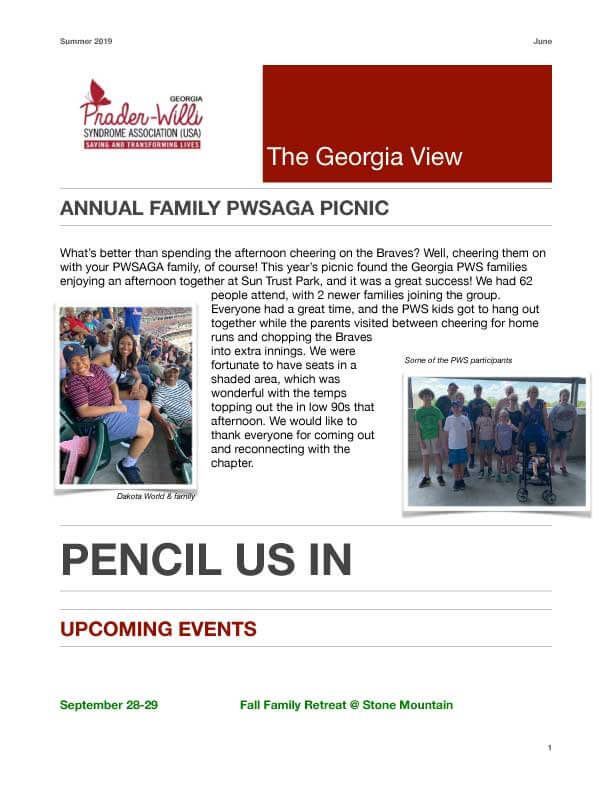 PWSAGA Newsletter Cover - June 2019